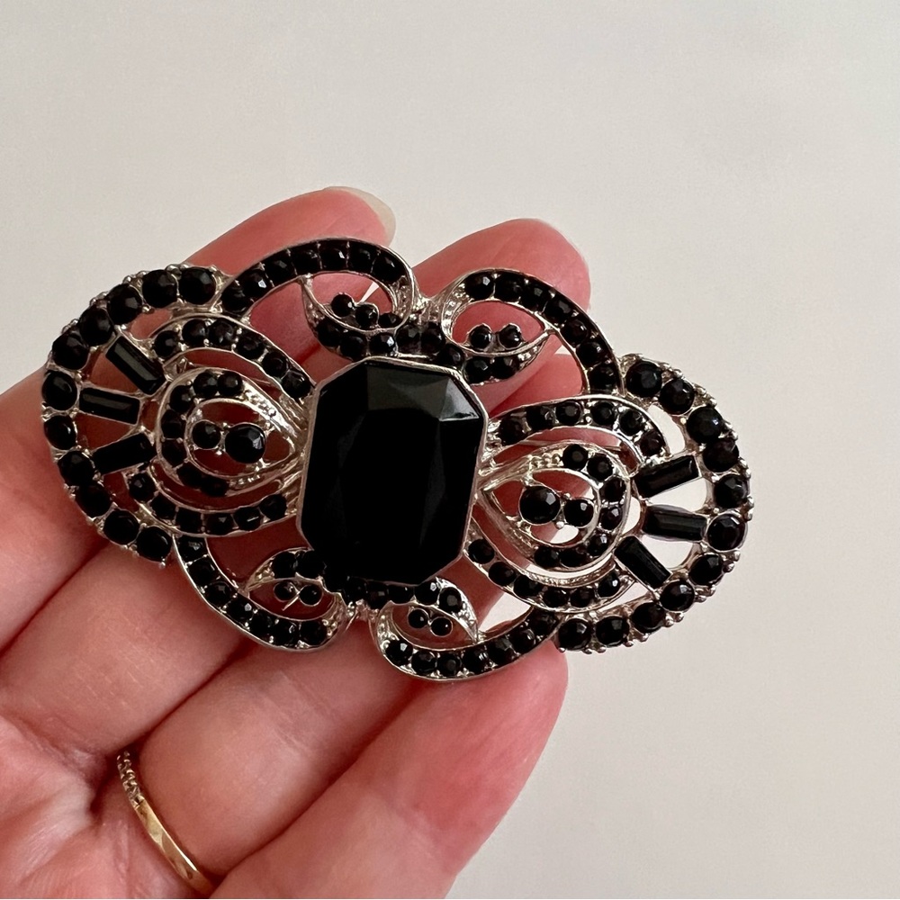 Beautiful black rhinestones brooch - goes with everything